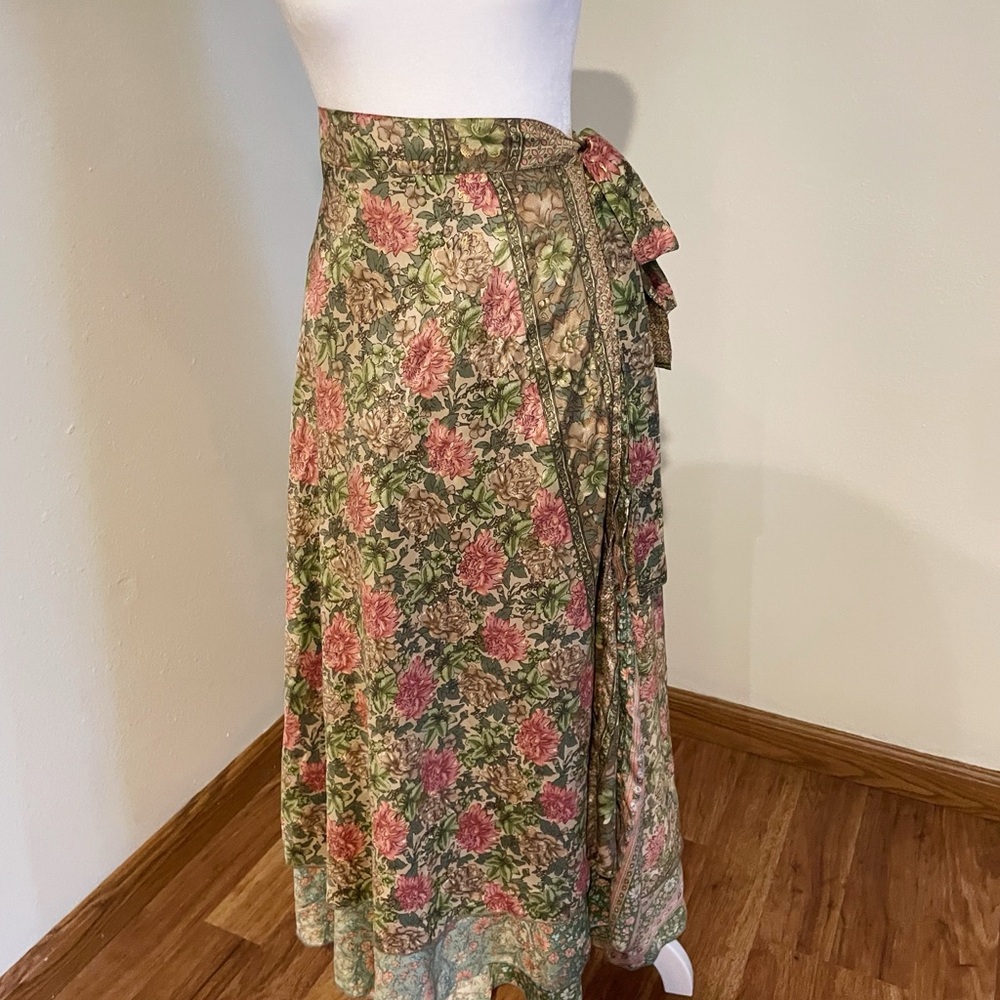 Cienna Wrap Floral Maxi Skirt - Reversible Print